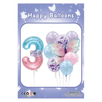 Ziua Fluture Baloane Vibrante Fluture Numărul de Balon Set Versatil pentru Petrecere de Ziua pentru Copilul e de Neuitat
