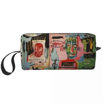 În Italiană Sac De Machiaj Femei Călătorie Cosmetice Organizator Drăguț Jean Michel Basquiats De Stocare Și Articole De Toaletă 11